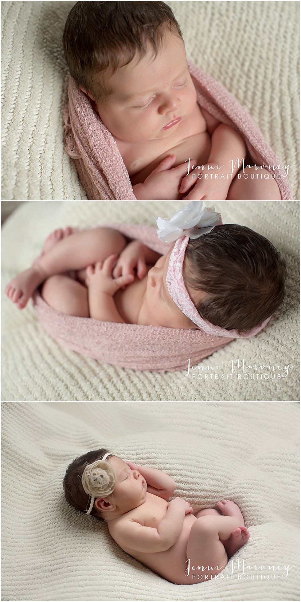 in-home newborn baby girl photography