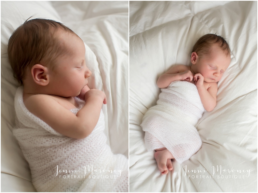 Simple, sweet, clean, neutral newborn photography in studio of Boulder photographer and Denver newborn photographer, Jenni Maroney.
