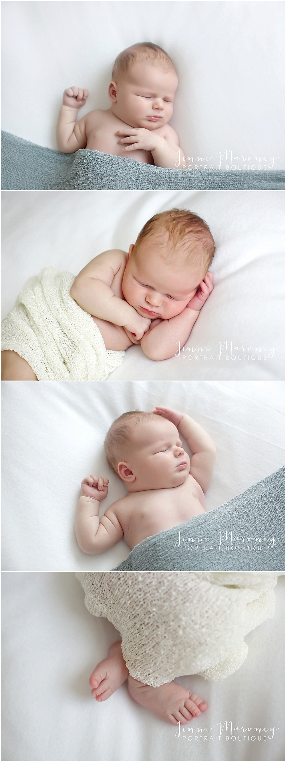 Denver newborn photographer and Boulder baby photographer, Jenni Maroney shares an in-studio all natural newborn photography session with a little baby boy. 