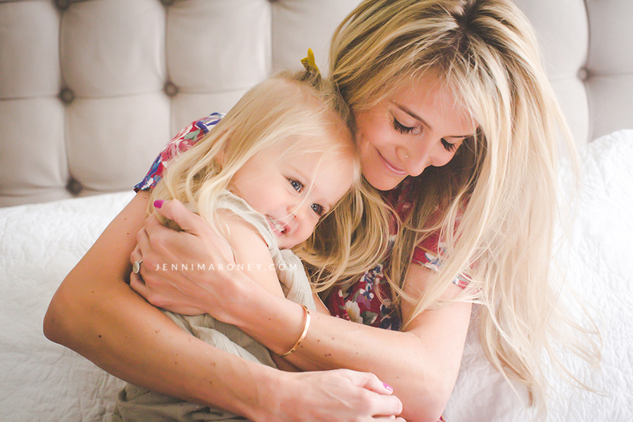 It's not just a photo, it's a feeling. Boulder children's photographer and Denver photographer, Jenni Maroney shares some gorgeous mommy and me photos from her recent Motherhood sessions at her Boulder photography studio.