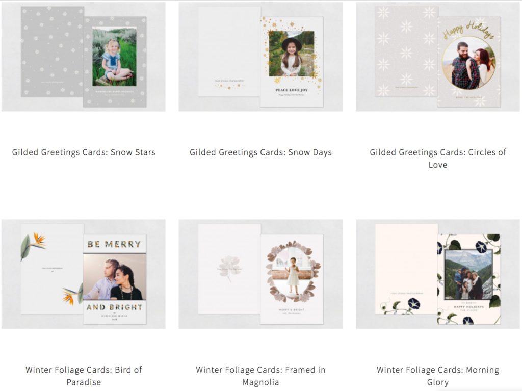 Holiday Card options with Boulder family photographer, Jenni Maroney in her Boulder photography studio and outdoor family photography.