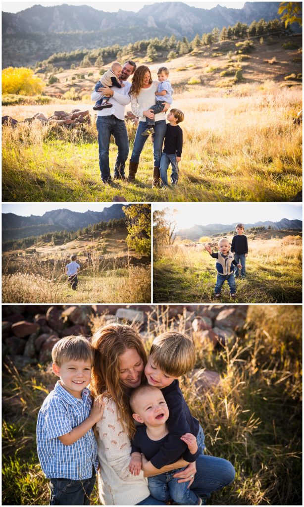Boulder family photographer, Boulder session in front of the Boulder Flatirons with Boulder family photographer, Jenni Maroney.